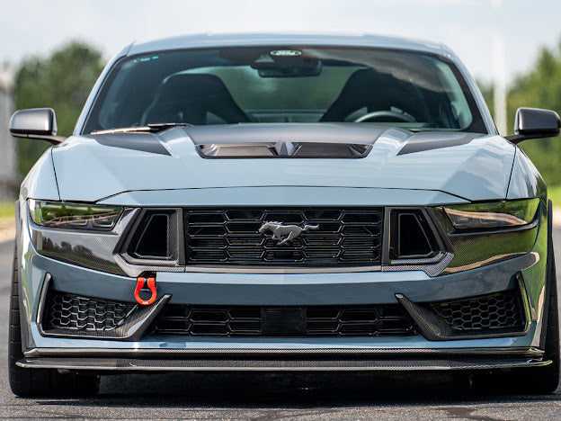 2024-Up Ford Mustang S650 Dark Horse | CARBON FIBER Front Upper Grille Insert Trim Pair